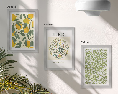 Posterpaket Citronmotiv med örter och växtblad
