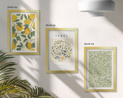 Posterpaket Citronmotiv med örter och växtblad