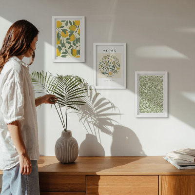 Posterpaket Citronmotiv med örter och växtblad