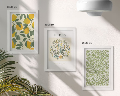 Posterpaket Citronmotiv med örter och växtblad