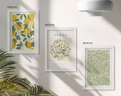 Posterpaket med citronmotiv, örter och växtblad
