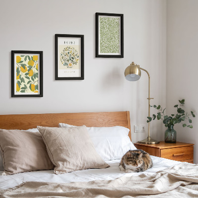 Posterpaket Citronmotiv med örter och växtblad