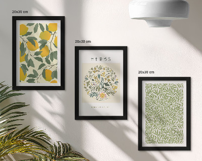Posterpaket Citronmotiv med örter och växtblad