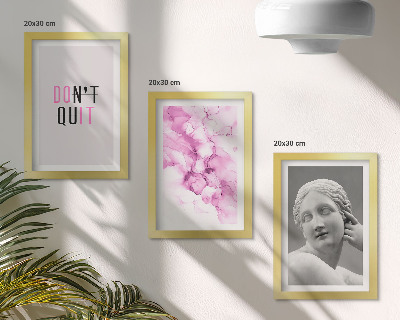 Triptyk tavla med ram Akvarell abstraktion inspirerande slogan antik skulptur