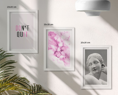 Triptyk tavla med ram Akvarell abstraktion inspirerande slogan antik skulptur