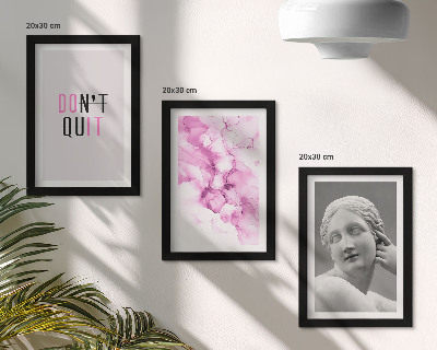 Triptyk tavla med ram Akvarell abstraktion inspirerande slogan antik skulptur
