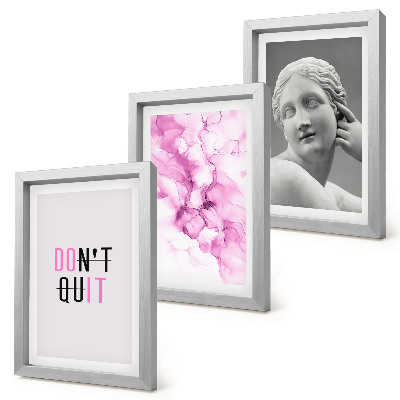 Triptyk tavla med ram Akvarell abstraktion inspirerande slogan antik skulptur