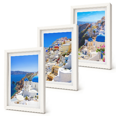 Posterpaket Landskapsarkitekturutsikt över staden Oia Santorini Grekland