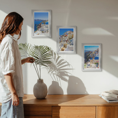 Posterpaket Landskapsarkitekturutsikt över staden Oia Santorini Grekland