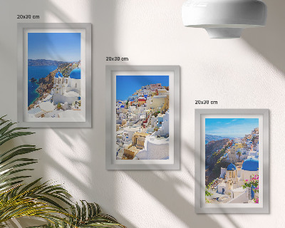 Posterpaket Landskapsarkitekturutsikt över staden Oia Santorini Grekland