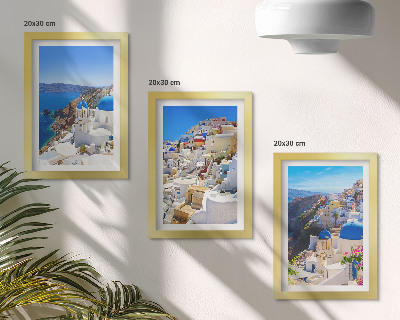 Posterpaket Landskapsarkitekturutsikt över staden Oia Santorini Grekland