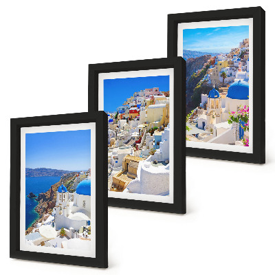 Posterpaket Landskapsarkitekturutsikt över staden Oia Santorini Grekland
