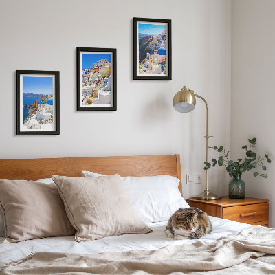 Posterpaket Landskapsarkitekturutsikt över staden Oia Santorini Grekland