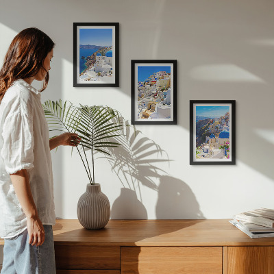 Posterpaket Landskapsarkitekturutsikt över staden Oia Santorini Grekland