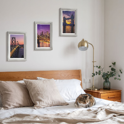 Posterpaket Solnedgångsbroar och stadslandskap