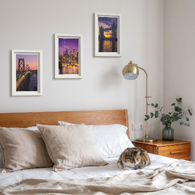 Posterpaket Solnedgångsbroar och stadslandskap