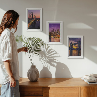 Posterpaket Solnedgångsbroar och stadslandskap
