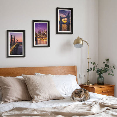Posterpaket Solnedgångsbroar och stadslandskap
