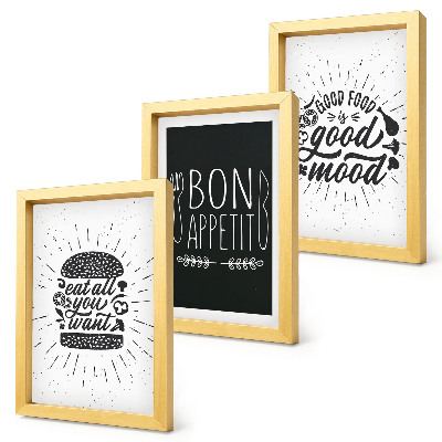 Posterpaket Grafik med mat och kulinariska slagord