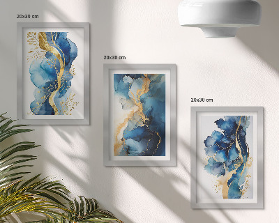 Posterpaket Blå abstrakta mönster med fina accenter