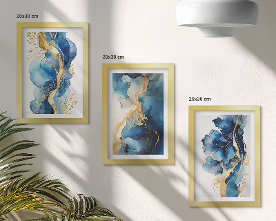 Posterpaket Blå abstrakta mönster med fina accenter