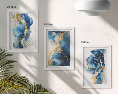 Posterpaket Blå abstrakta mönster med fina accenter