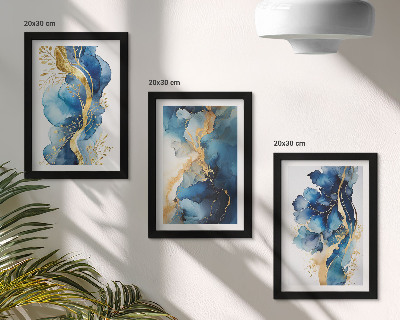 Posterpaket Blå abstrakta mönster med fina accenter