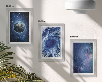Posterpaket Jorden i rymden, storm och galax av stjärnor