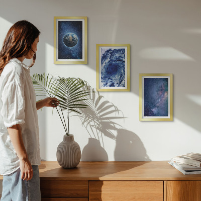 Posterpaket Jorden i rymden, storm och galax av stjärnor