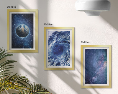 Posterpaket Jorden i rymden, storm och galax av stjärnor