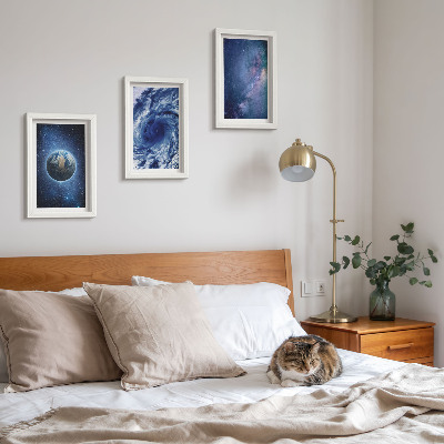 Posterpaket Jorden i rymden, storm och galax av stjärnor
