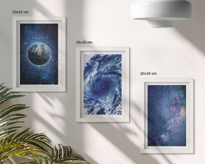 Posterpaket Jorden i rymden, storm och galax av stjärnor