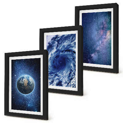 Posterpaket Jorden i rymden, storm och galax av stjärnor