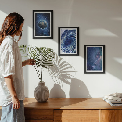 Posterpaket Jorden i rymden, storm och galax av stjärnor