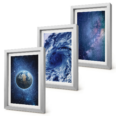 Posterpaket Jorden i rymden, storm och galax av stjärnor