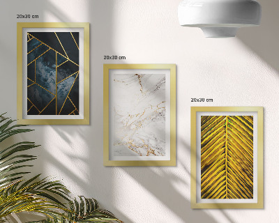 Triptyk tavla med ram Moderna geometriska mönster och naturliga växtmotiv