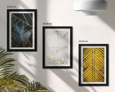 Triptyk tavla med ram Moderna geometriska mönster och naturliga växtmotiv