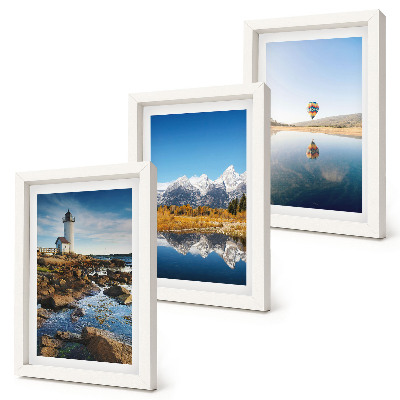 Posterpaket Naturvyer med fyr, berg, sjö och ballong