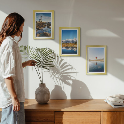 Posterpaket Naturvyer med fyr, berg, sjö och ballong