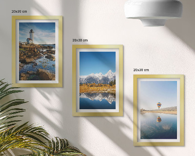 Posterpaket Naturvyer med fyr, berg, sjö och ballong