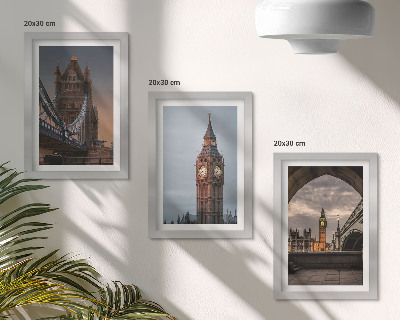 Posterpaket Utsikt över London med bron och Big Ben