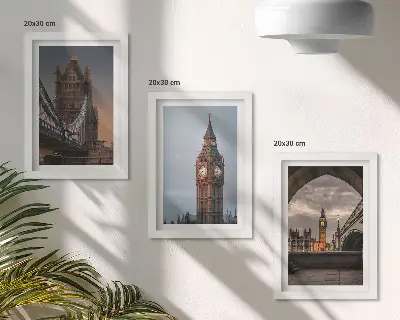 Posterpaket utsikt över London med bro och Big Ben