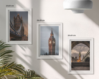 Posterpaket Utsikt över London med bron och Big Ben