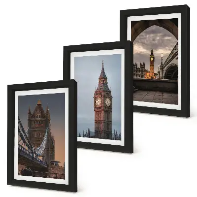 Posterpaket utsikt över London med bro och Big Ben