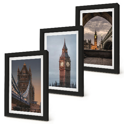 Posterpaket Utsikt över London med bron och Big Ben