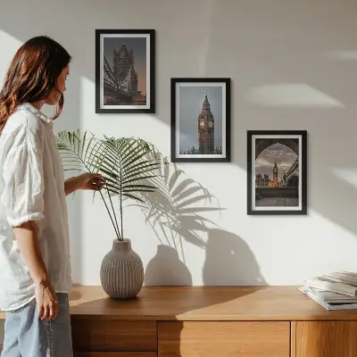 Posterpaket utsikt över London med bro och Big Ben
