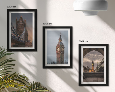 Posterpaket Utsikt över London med bron och Big Ben