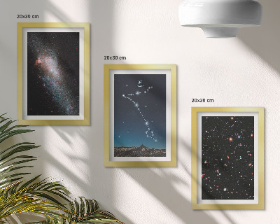 Posterpaket Rymdlandskap med stjärnbilden Fiskarna och galaxer