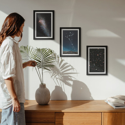 Posterpaket Rymdlandskap med stjärnbilden Fiskarna och galaxer