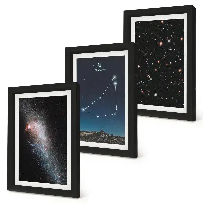 Posterpaket med motiv av Stenbockens stjärnbild, galax och stjärnor